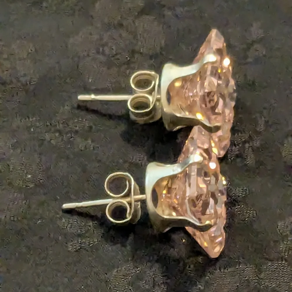 🆕 Pink Simulated Topaz CZ Earrings 925 Sterling Silver Earrings - Picture 7 of 9